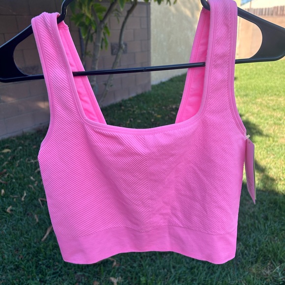 Target Tops - Target Pink Ribbed Seamless Crop Tank